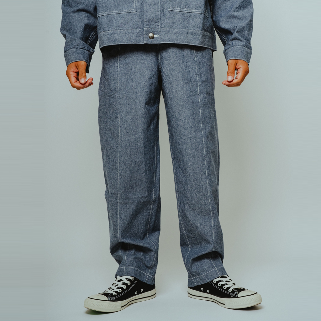 [ビッグマイク]シャンブレー イージーパンツ