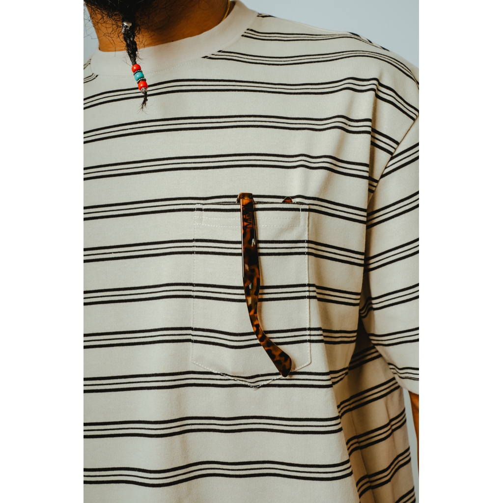 [ビッグマイク]ボーダー サングラスポケット S/S Tシャツ