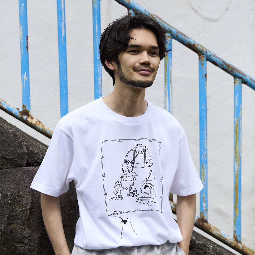 [ディービーアンドアポロ×ゴーアウト]猫キャンプTシャツ