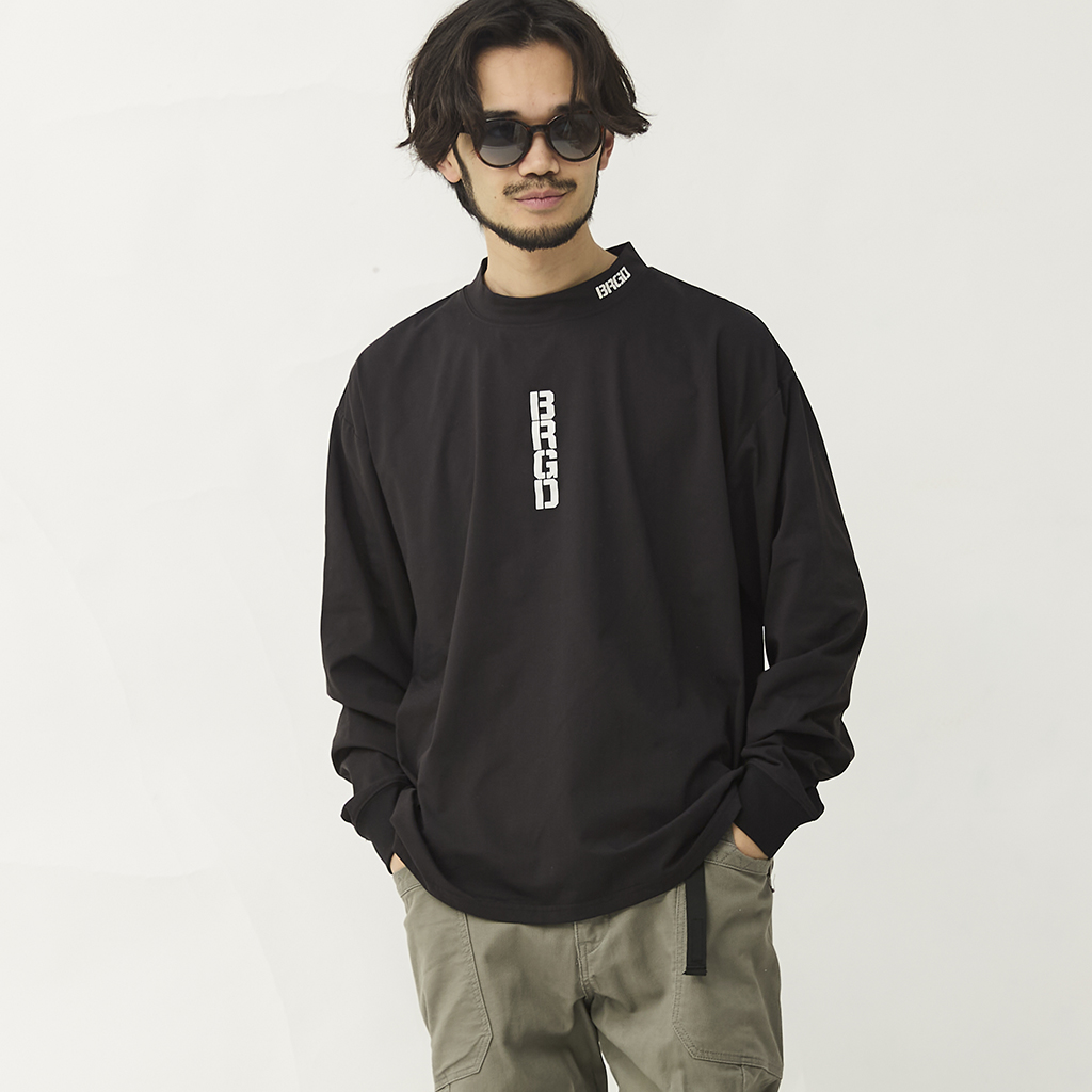 [バスブリゲード]BRGD VERTICAL LOGO MOCK NECK ELITE DRY L/S TEE