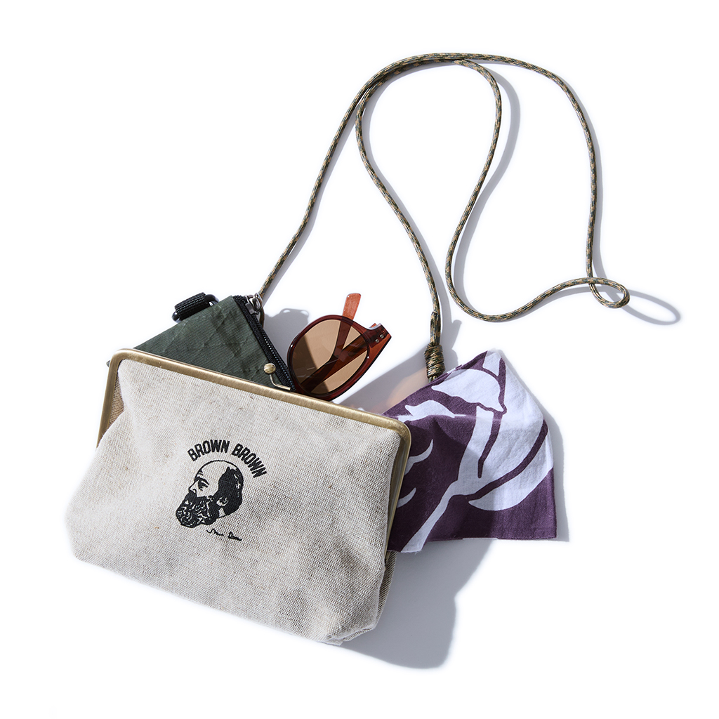 [ブラウンブラウン×ゴーアウト]リメイクMr.Brownがま口ショルダーバッグ