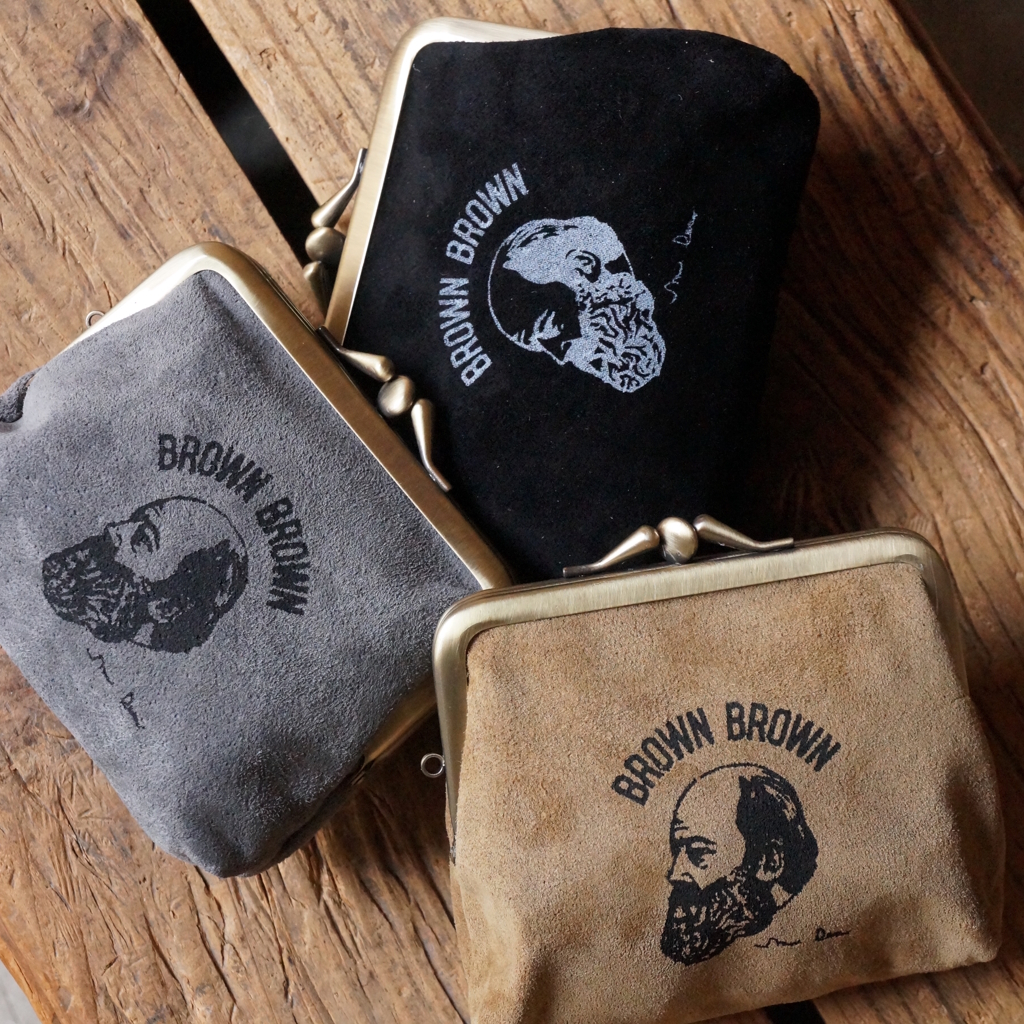 [ブラウンブラウン]豚革 Mr.Brownがま口ウォレット