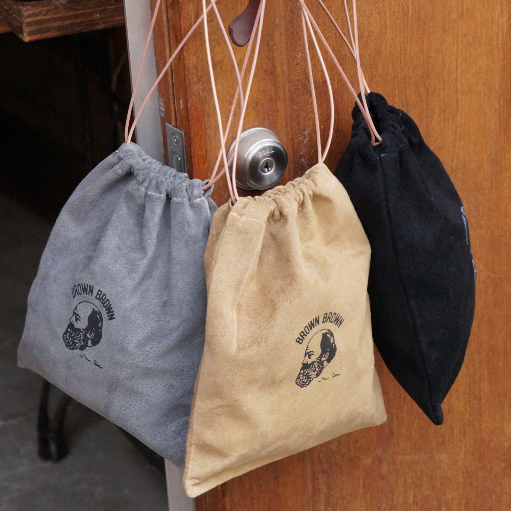 [ブラウンブラウン]豚革 Mr.Brown巾着バック