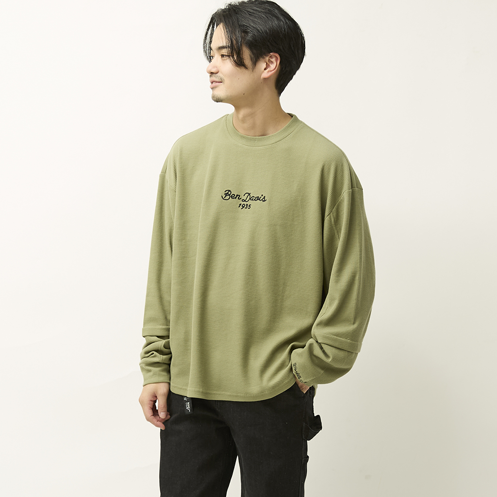 [ベン デイビス]MBRO WAFFLE LONG TEE