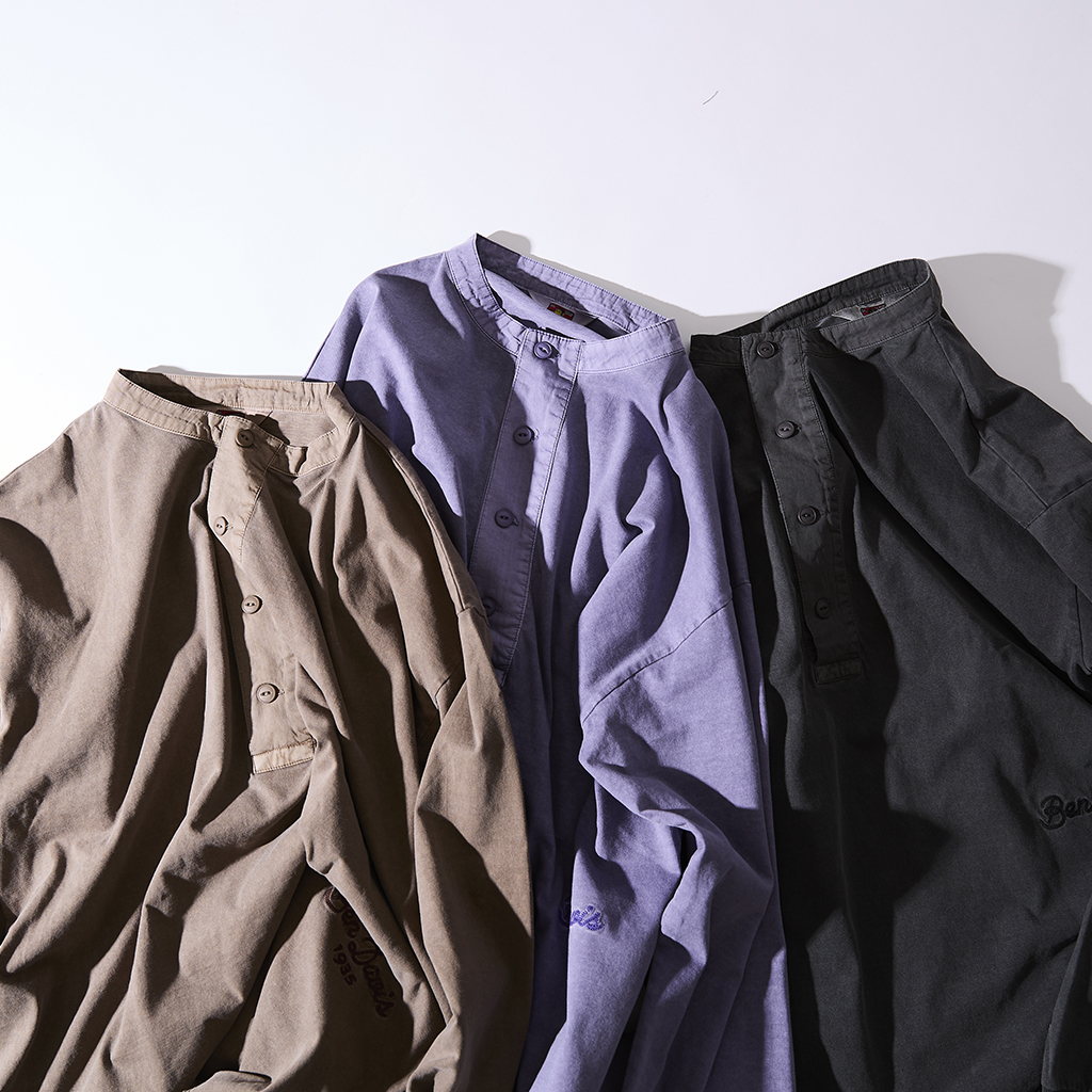 [ベン デイビス]PIGMENT DYE HENRY-NECK