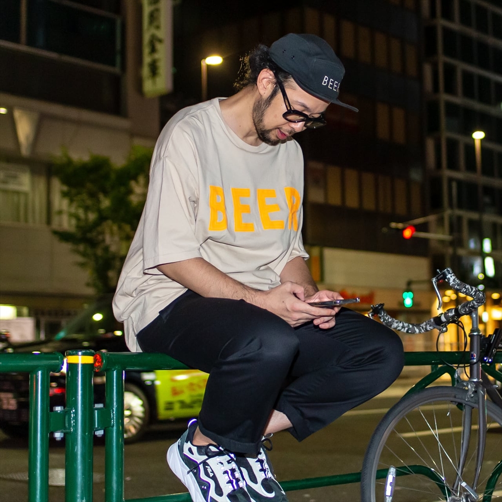 [ビール]BEER蛍光ロゴT