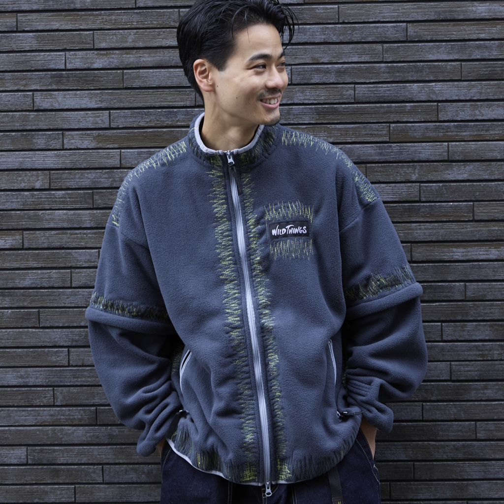[ブランクピザスタジオ×ゴーアウト]REMAKEN 3WAY FLEECE JACKET（ステッチ）