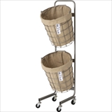 [ブリッド]WIRE ARTS & PRO LAUNDRY ROUND BASKET DOUBLE with CASTER 25L/2BOX