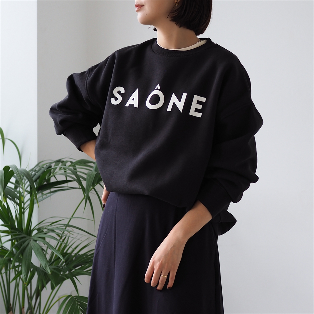 [ブルーホワイト]オーバーサイズスウェット SAONE
