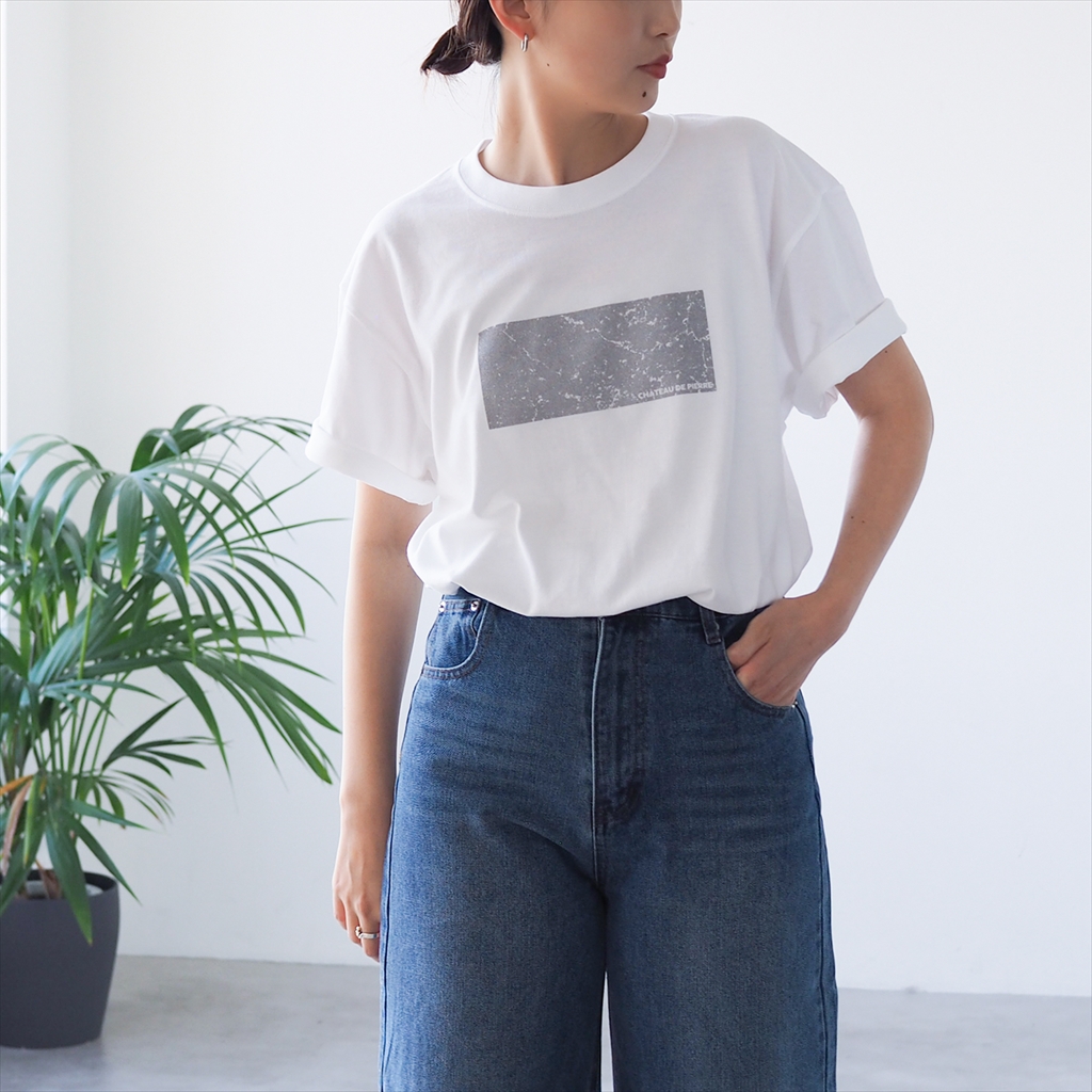 [ブルーホワイト]ボックスTシャツ