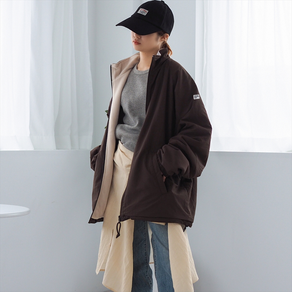 [ブルーホワイト]リバーシブル ナイロンフリースジャケット CBC