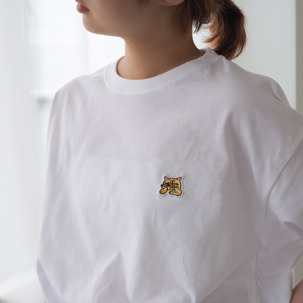 [ブルーホワイト]ネコTee ふきげん