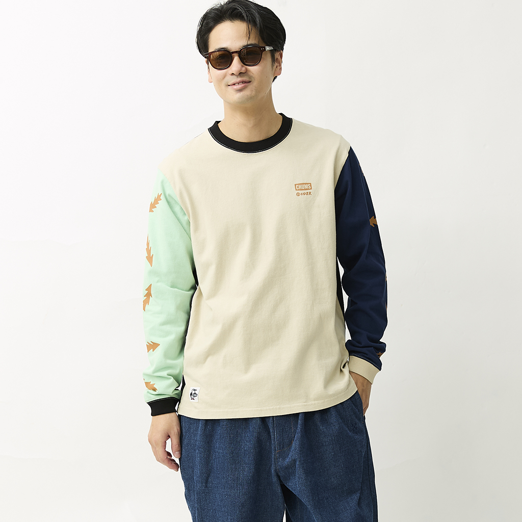 [チャムス]かせきさいだぁPattern Brd L/S T