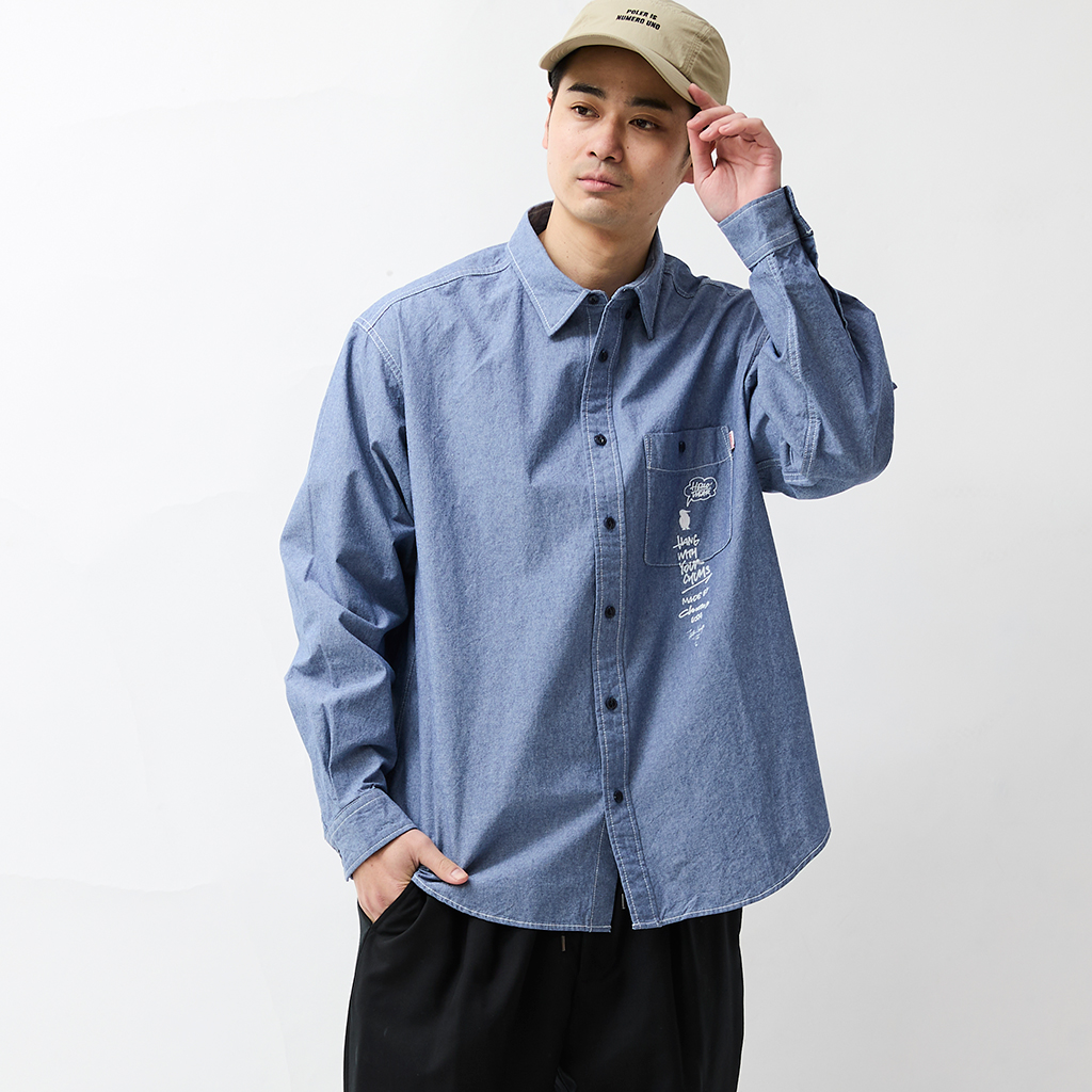 [チャムス]守矢努 Chambray L/S Shirt