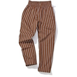 [クックマン]Chef Pants Stripe Sequoia Brown