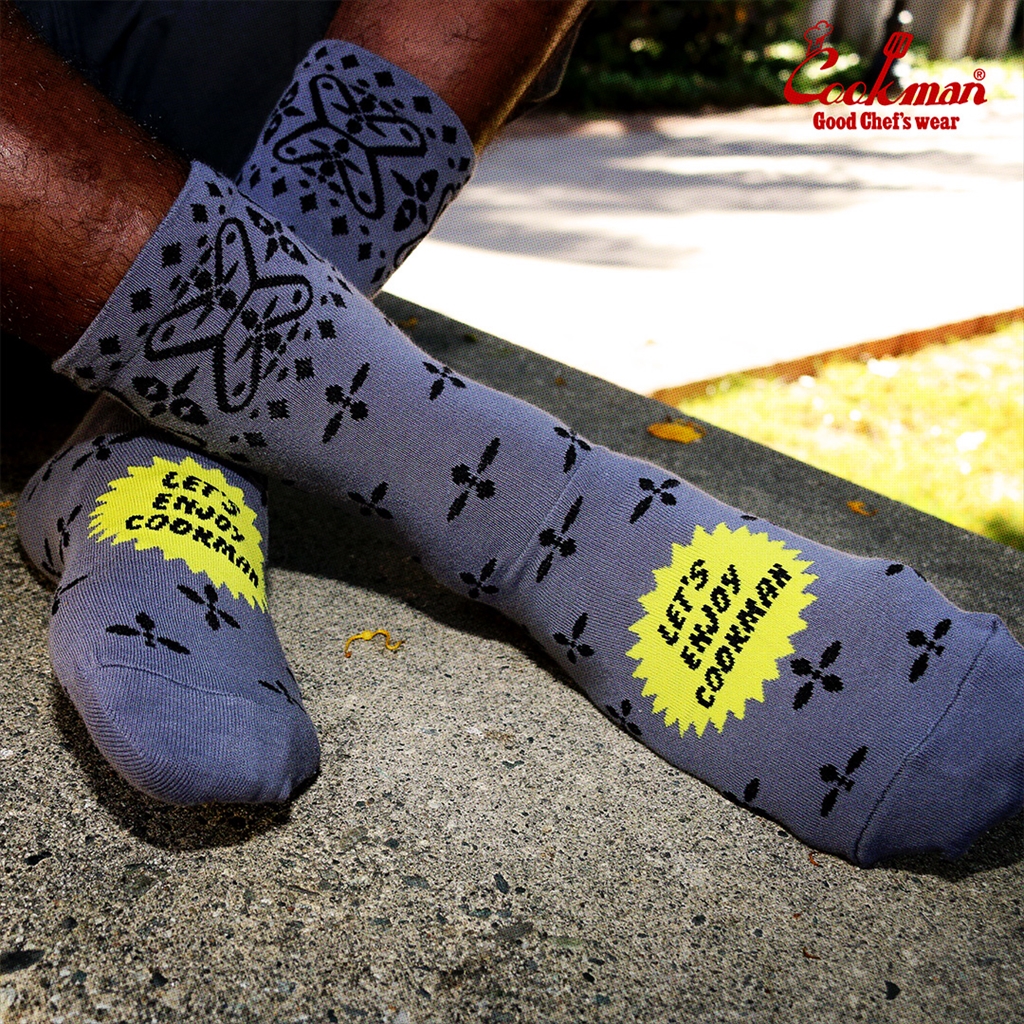 [クックマン]Crew Socks Bandanna Cross