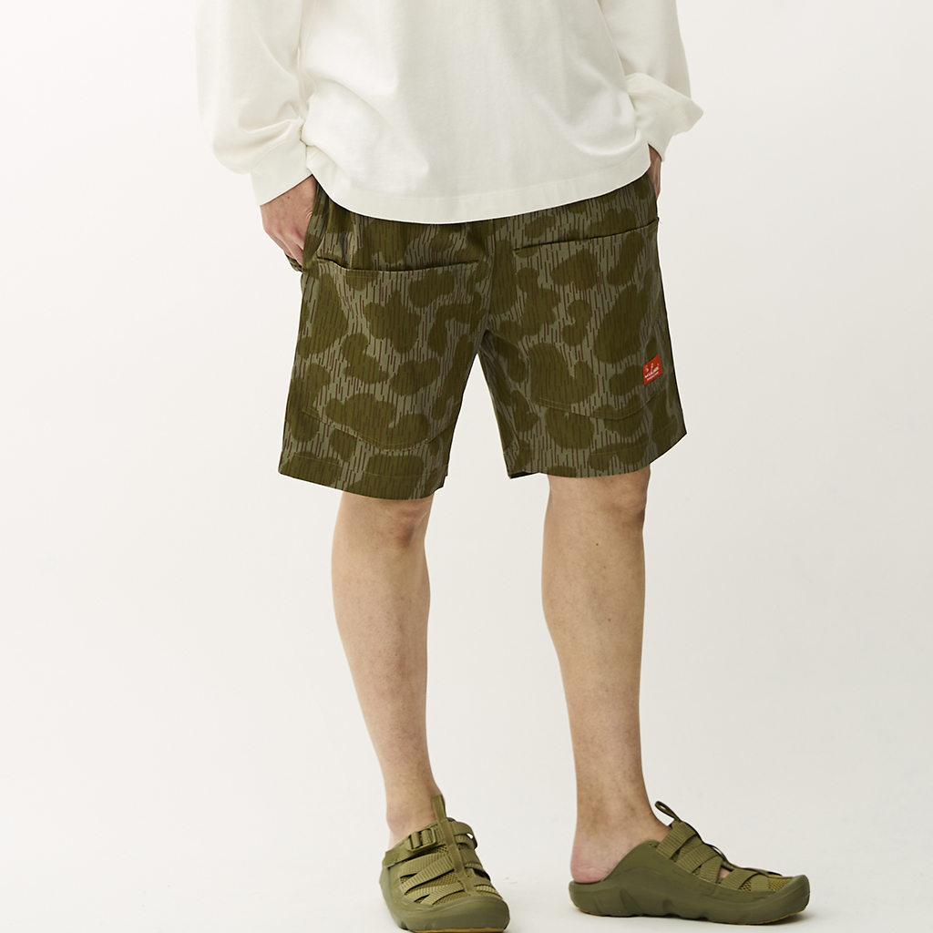 [クックマン]Chef Pants Short Front Pocket Raindrop Camo