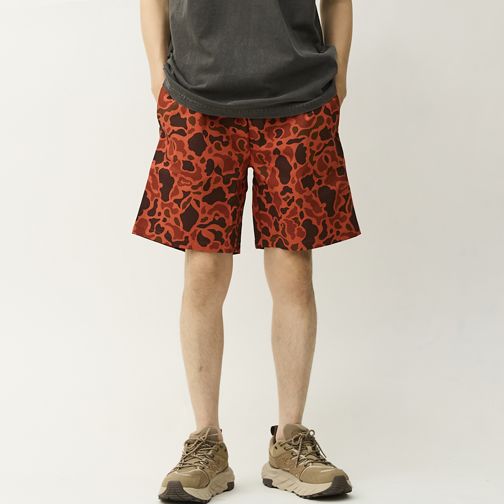 [クックマン]Chef Pants Short Ripstop Duck Hunter Camo Red