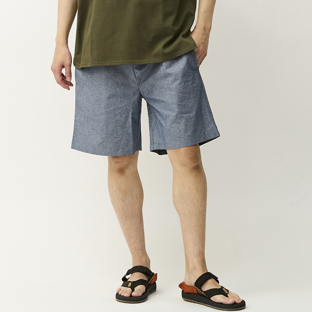 [クックマン]Chef Pants Short Chambray Light Blue