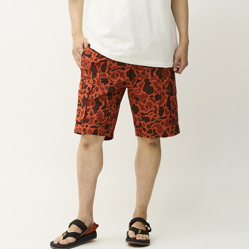 [クックマン]Chef Pants Short Cargo Ripstop Duck Hunter Camo Red