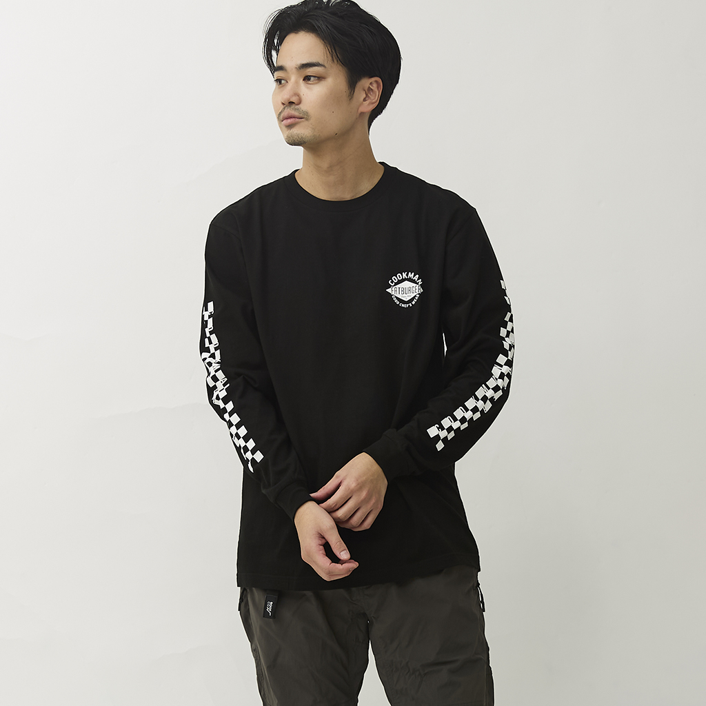 [クックマン]ロングスリーブ Tシャツ FAT Checker