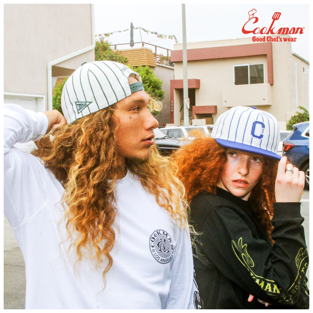[クックマン]Flat Brim Snapback Cap Stripe