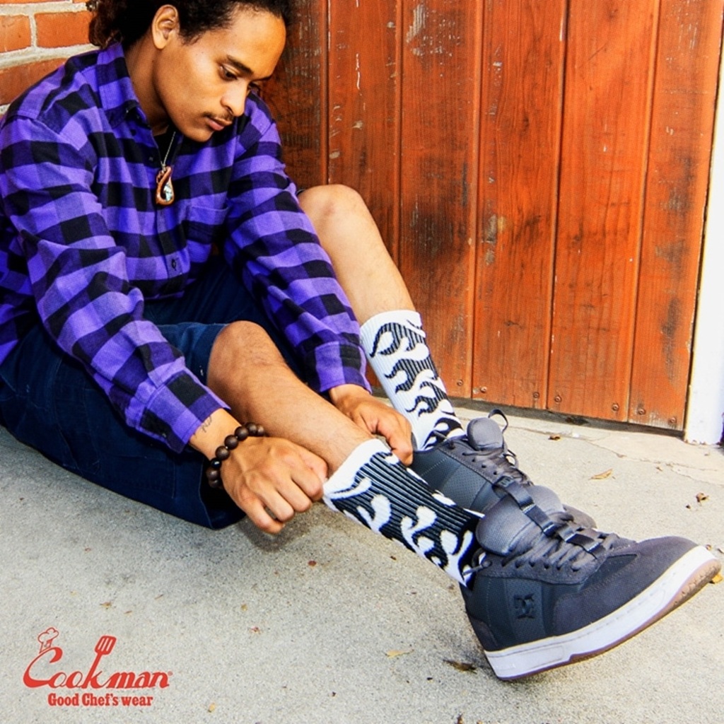 [クックマン]Rib Crew Socks Afterburner