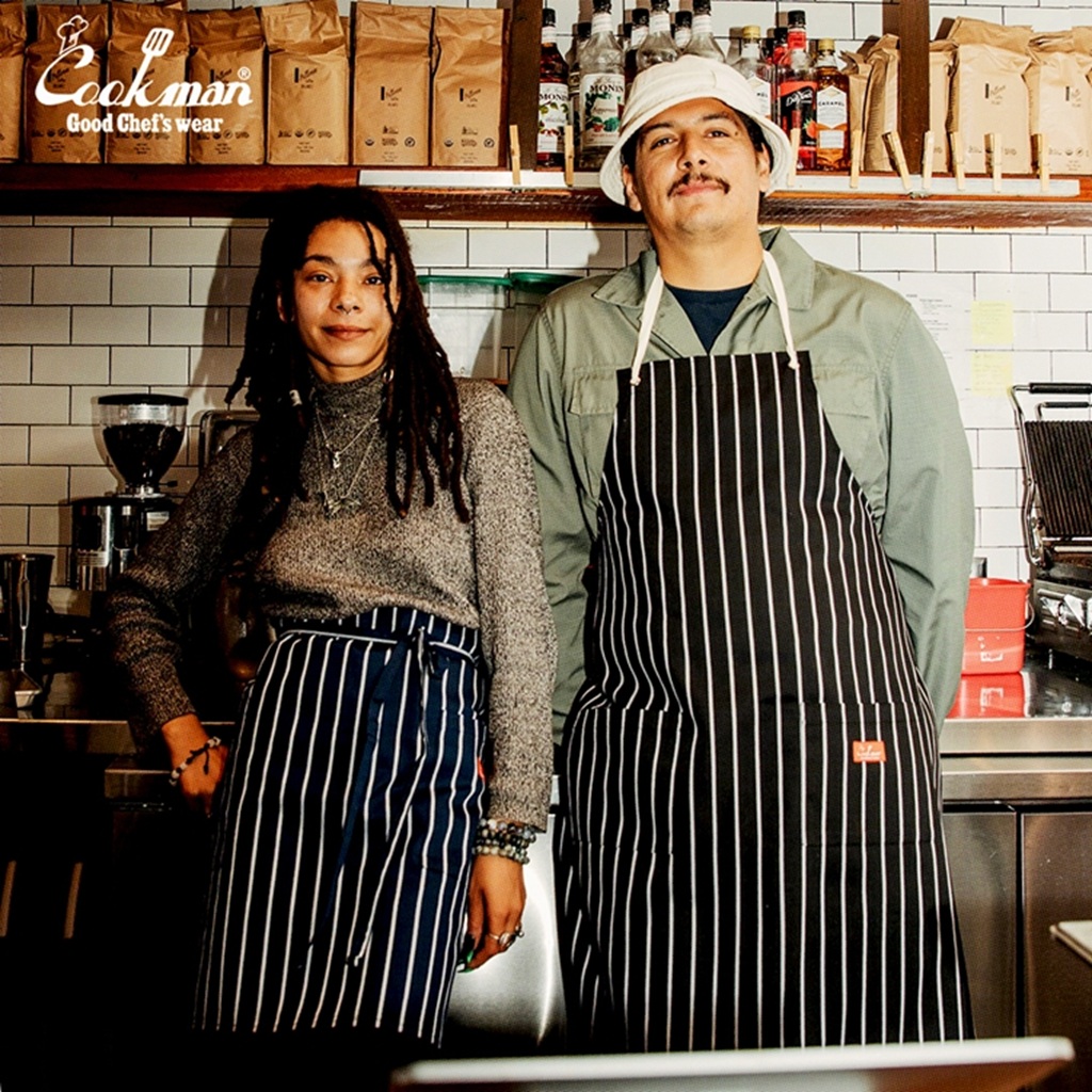 [クックマン]Long Apron Stripe