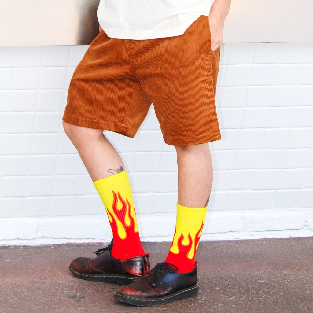 [クックマン]Rib Crew Socks Wienerschnitzel Flame