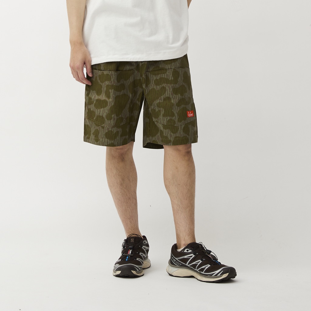 [クックマン]Chef Pants Short Front Pocket Raindrop Camo