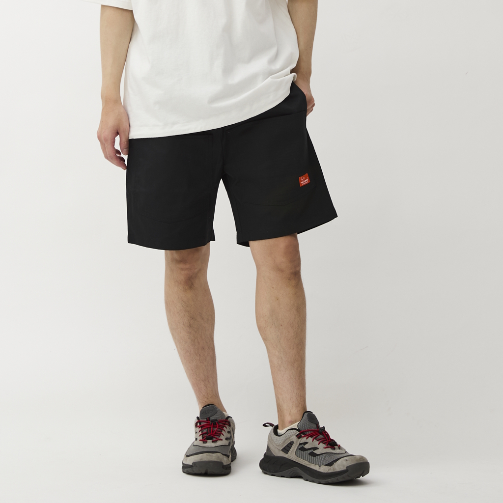 [クックマン]Chef Pants Short Front Pocket Ripstop Black