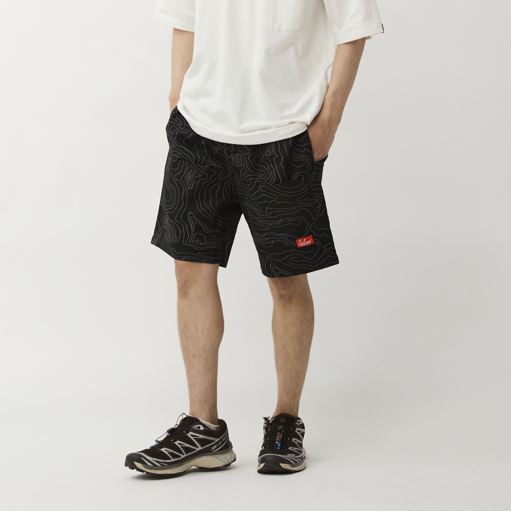 [クックマン]Chef Pants Short Front Pocket Big Bear Black