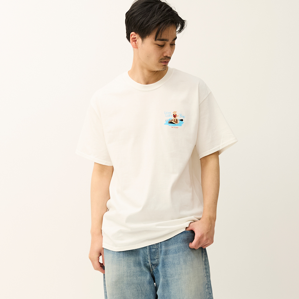 [ドッグイズグッド]SHORT SLEEVE T-SHIRTS Live Life with Dog SUP