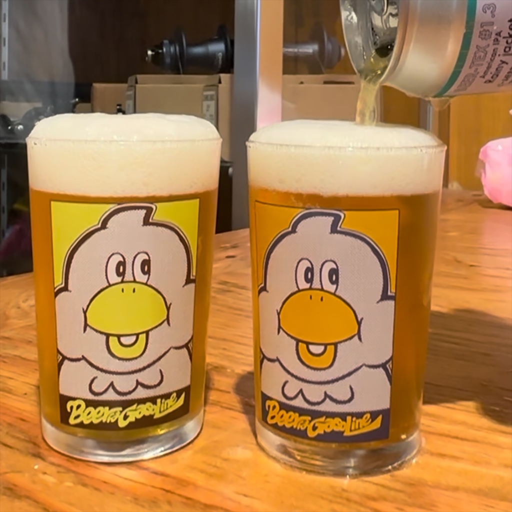 [ダックローデパート]瓶ビールグラス(ダックローFACE)