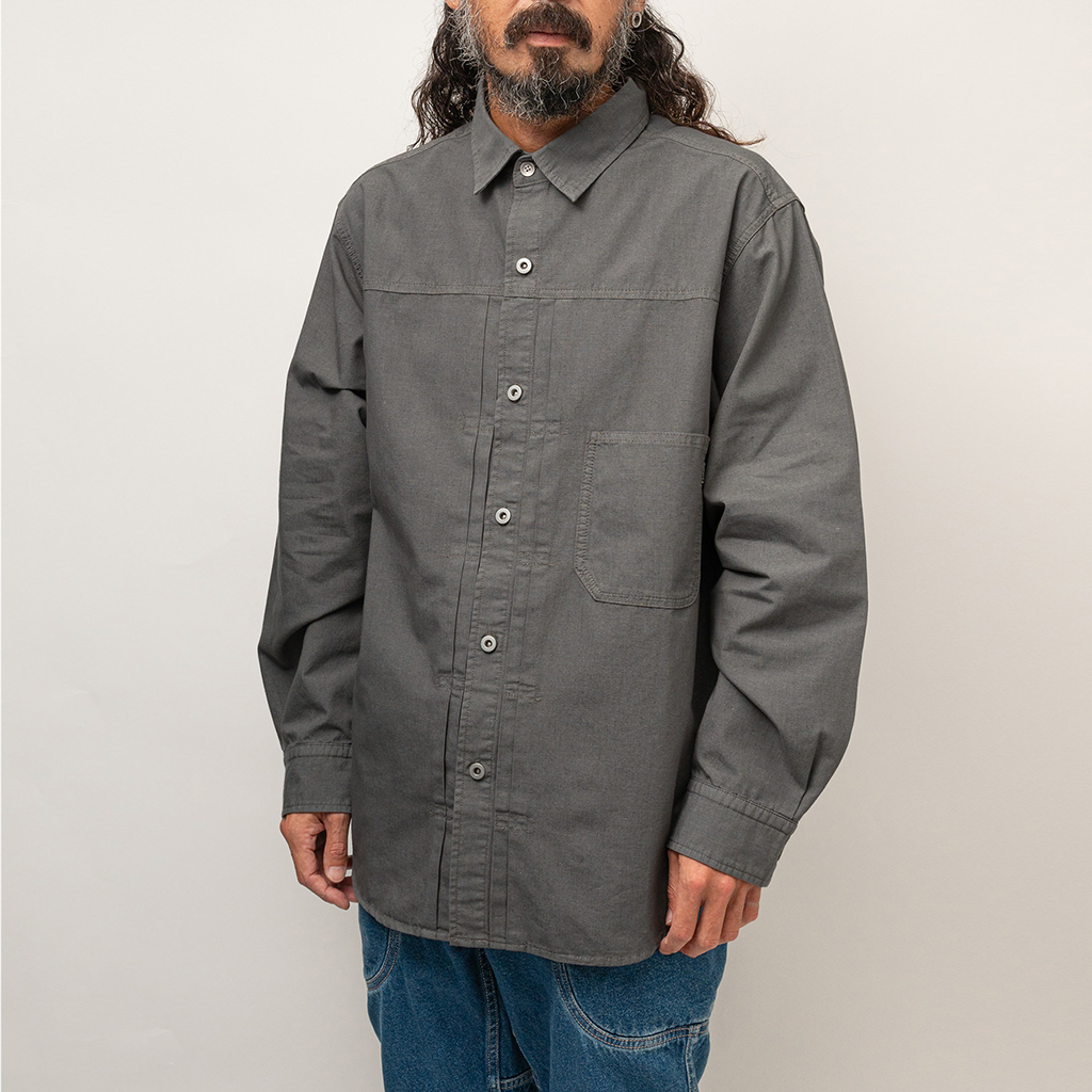 [ゴーヘンプ]PLEATS WORK SHIRTS