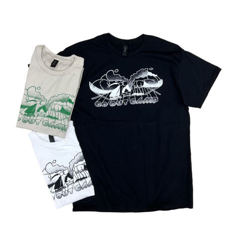 [GO OUT CAMP vol.21]イラストTシャツ (焚き火)