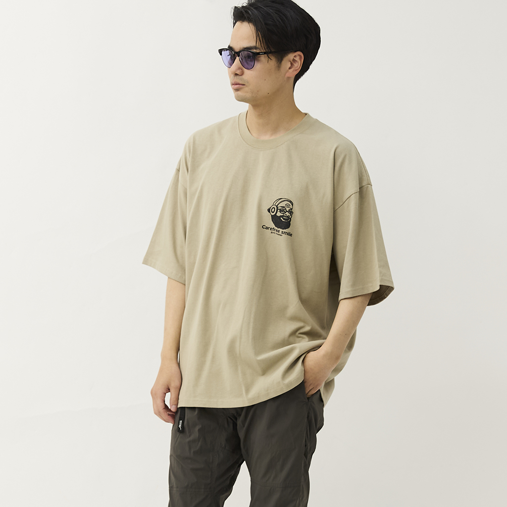 [ジムマスター]“carefree smile”7.4ozプリントビッグTee