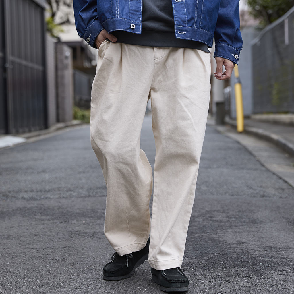 [ジムマスター]10ozストレッチカツラギ ツータックパンツ