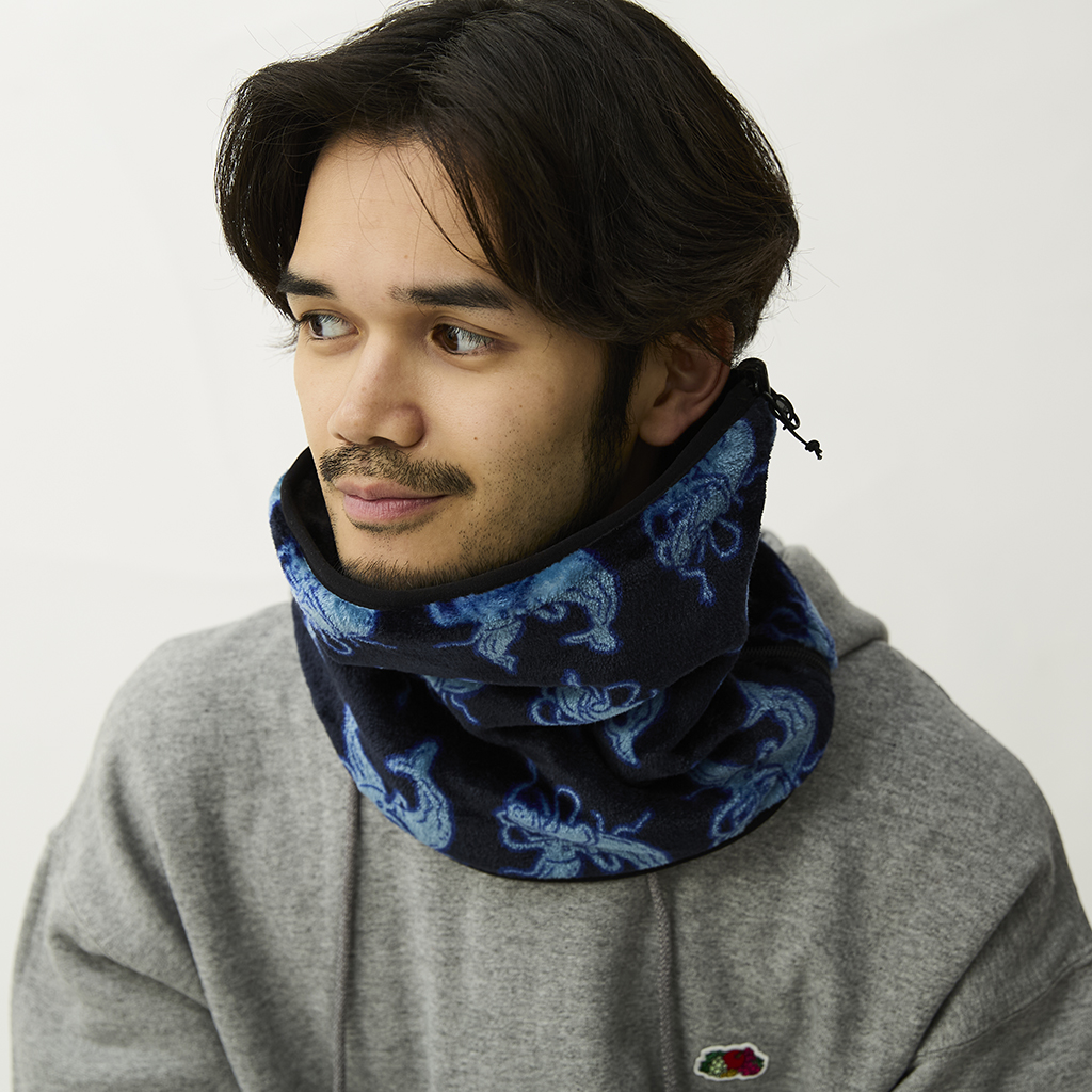 [ジムマスター]“HAPPYPAINT”ボアリバーシブルネックウォーマー