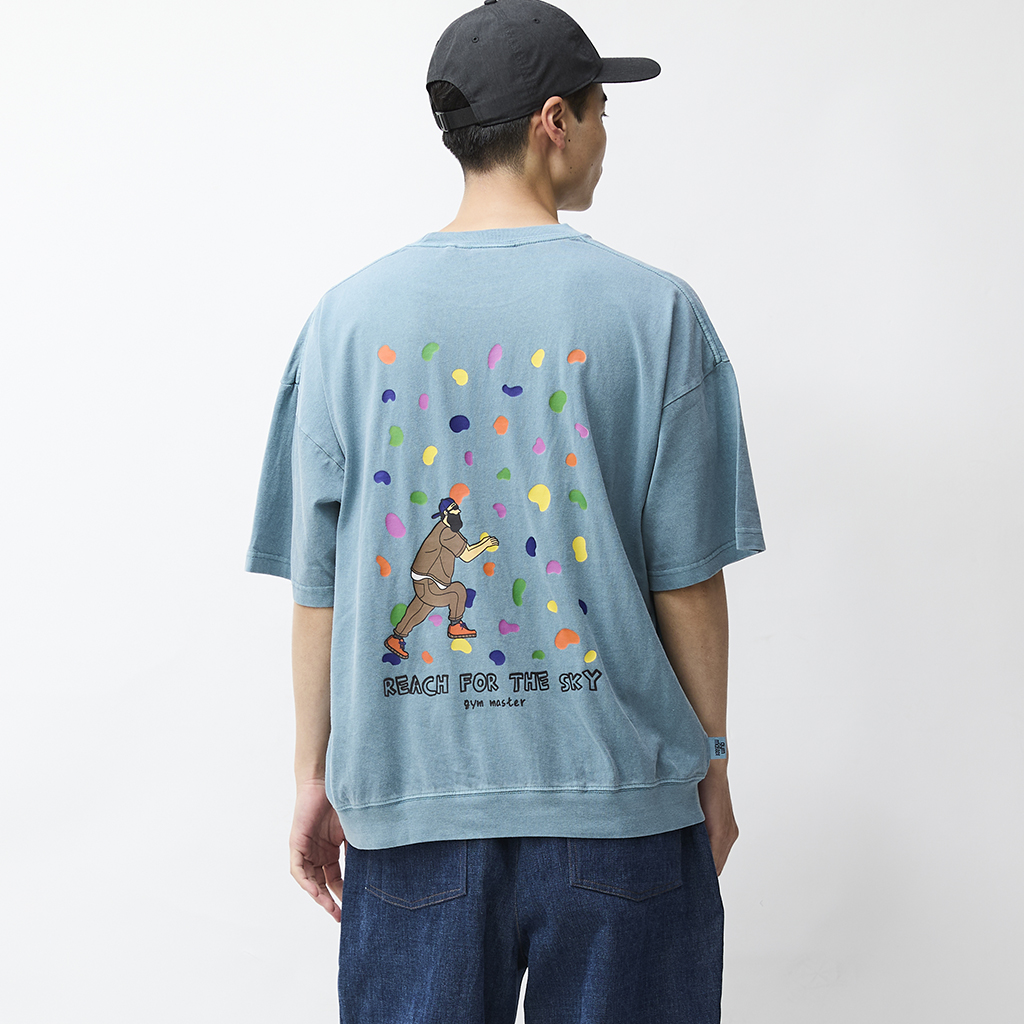 [ジムマスター]“ボルダリング”プリント 6.2ozピグメントビッグTee