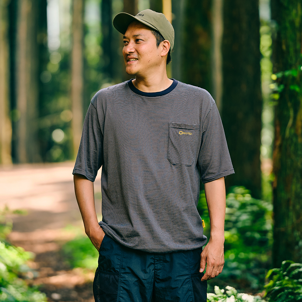 [ヒルズフィールド]FIELD BORDER BIG POCKET T-SHIRT