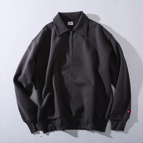 ヘルスニット | クラシックスウェット 衿付きハーフジップ 長袖