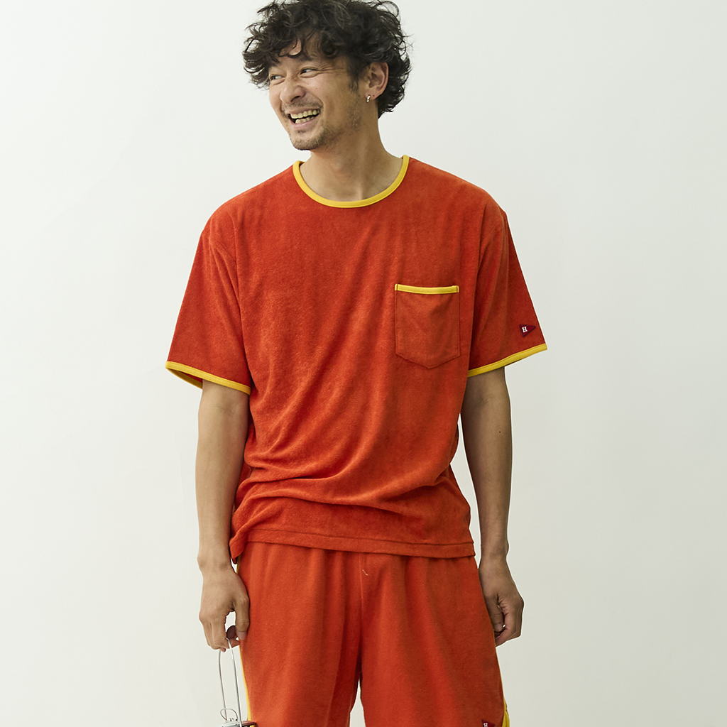 [ヘルスニット]トライブレンドパイル クルーネック半袖Tシャツ