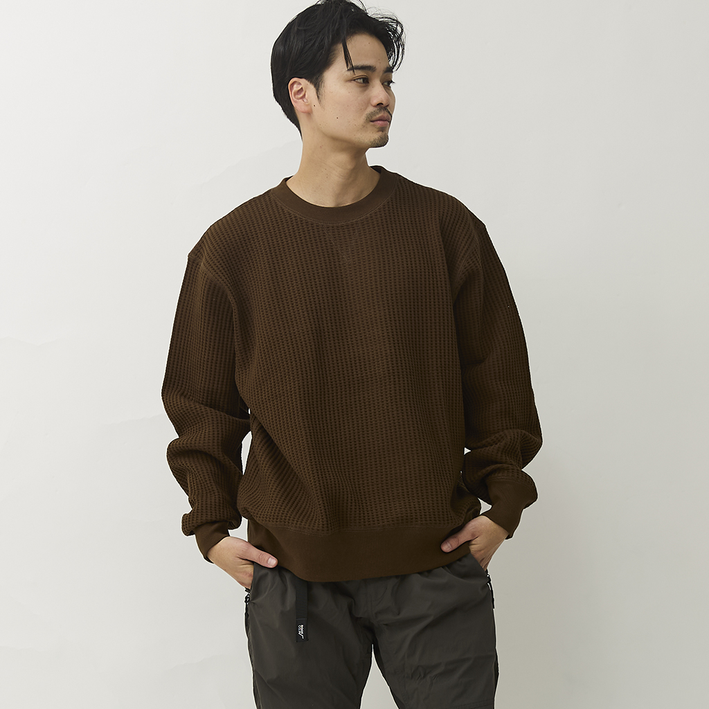 [ジェーイーモーガン]ビッグワッフルBIG SIZEクルーネック