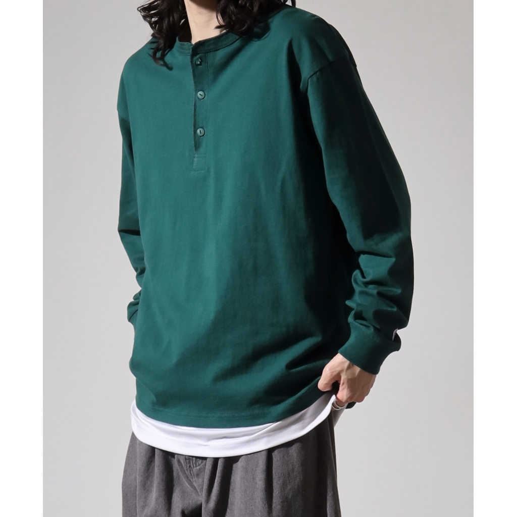 [ジェーイーモーガン]天竺ヘンリーネックL/S-T