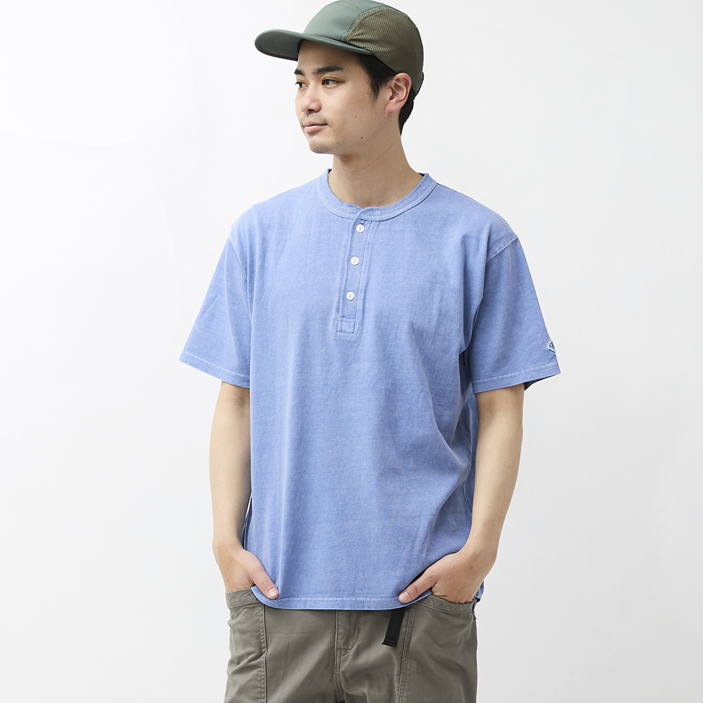 [ジェーイーモーガン]ピグメント染めヘンリー半袖T