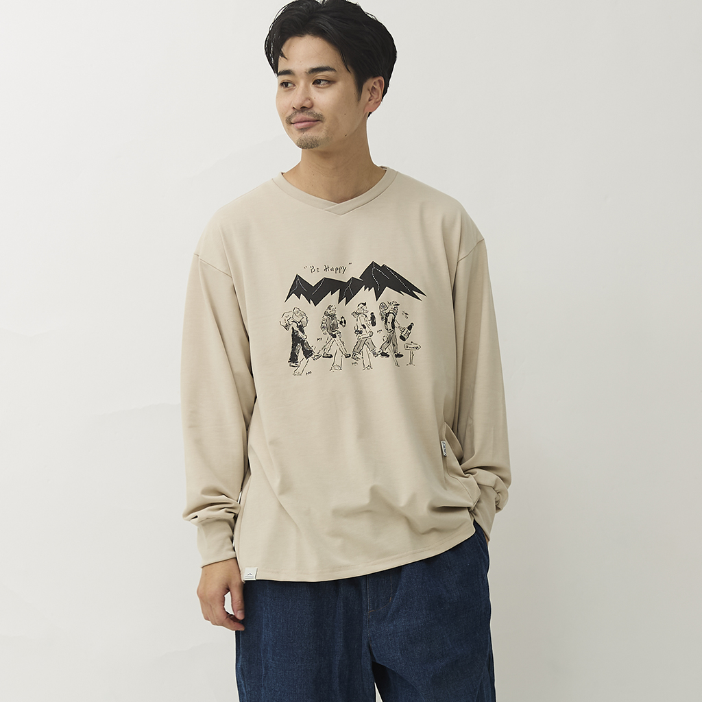 [ジェイアールディーバイジャールド]HIKER PRINT 脇 PK-T JRDxISOBREWING T-SHIRTS QUICK DRY