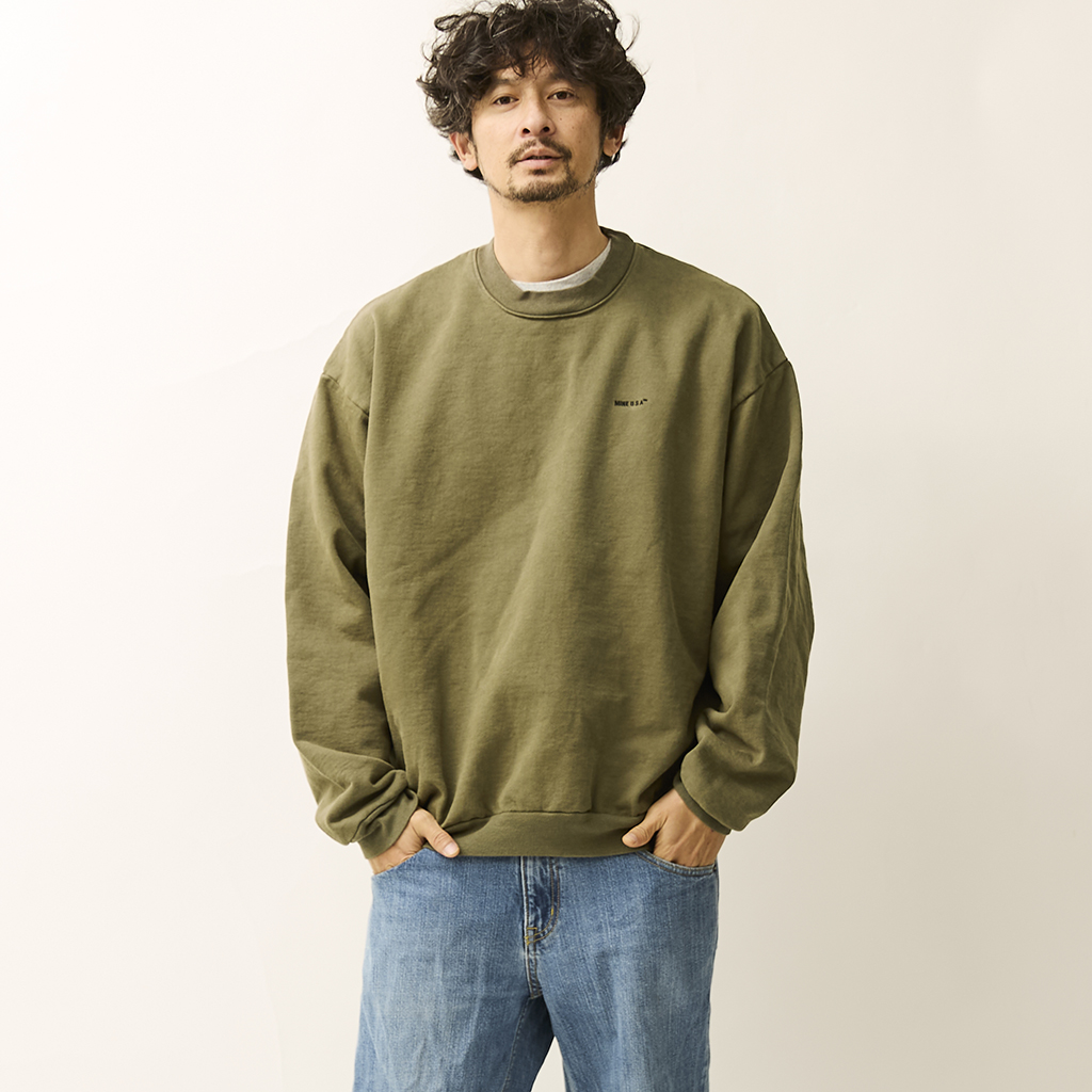 [マイン]MINE PIGMENT DYE/GARAMENT DYE SWEAT CREW NECK 14OZ