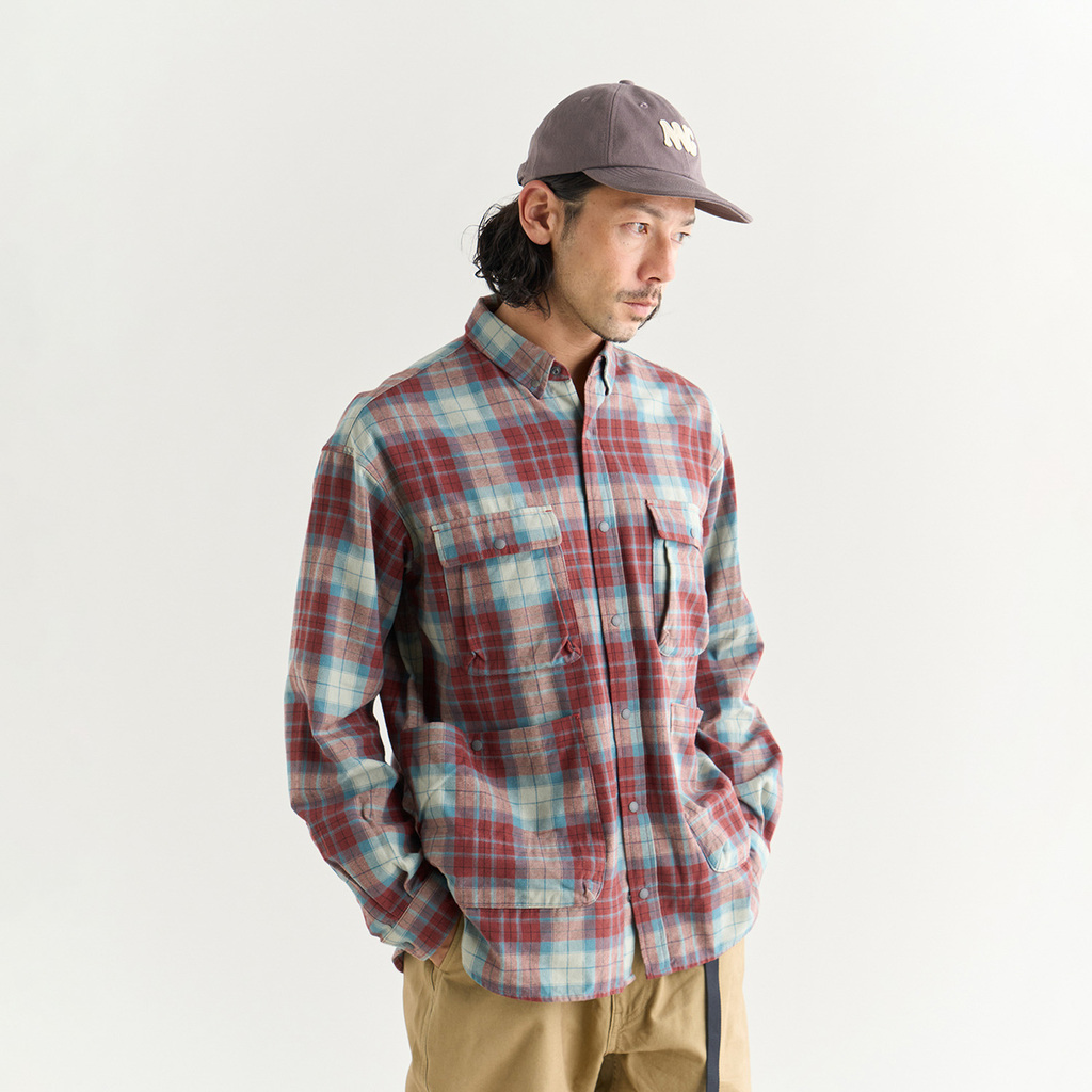 [ナンガ]FADE TARTAN CHECK CAMP SHIRT