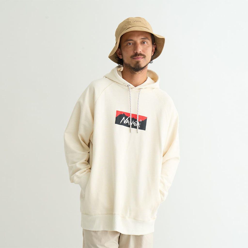 [ナンガ]ECO HYBRID BOX LOGO SWEAT HOODIE